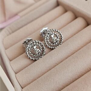 Silver Twisted Rope Earrings